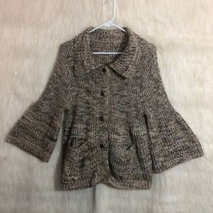 Anthropologie One Girl Who Chunky Knit  Cardigan